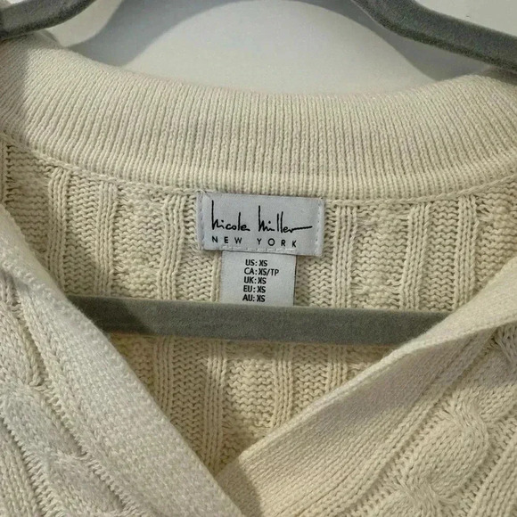 Nicole Miller Cable Knit Polo Long Sleeve - Picture 4 of 4